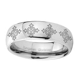 10mm-Multiple-Crosses-Mirror-Dome-Tungsten-Carbide-Personalized-Ring