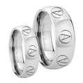 Atheist Design Mirror Dome Tungsten Mens Set Ring