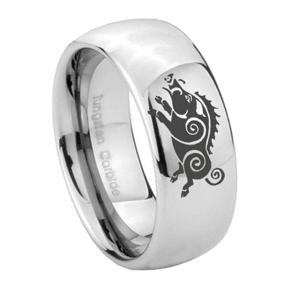 8mm-Wild-Boar-Mirror-Dome-Tungsten-Carbide-Engagement-Ring