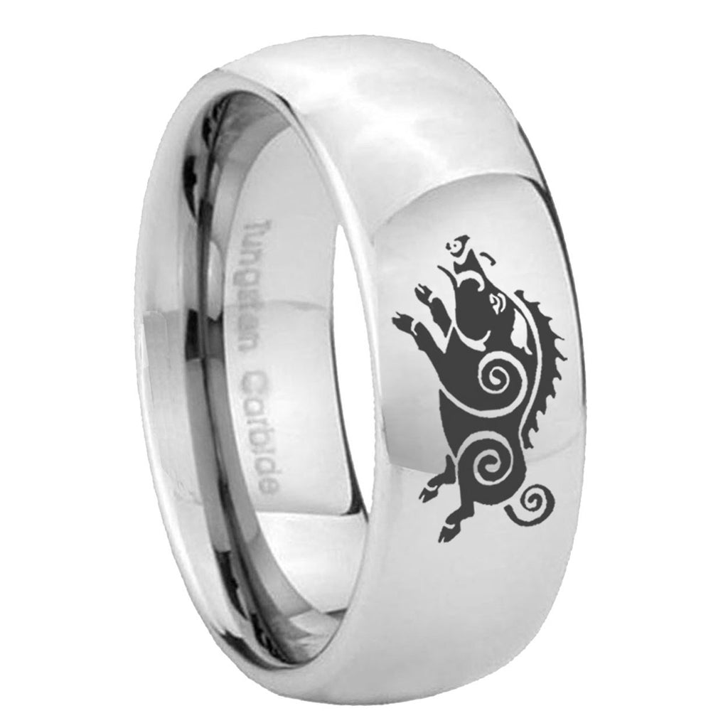 10mm Wild Boar Mirror Dome Tungsten Carbide Men's Promise Rings