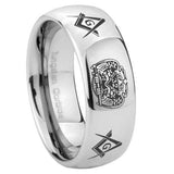 10mm-Masonic-32-Design-Mirror-Dome-Tungsten-Carbide-Mens-Engagement-Ring