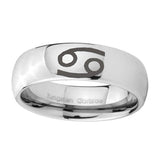 10mm-Cancer-Horoscope-Mirror-Dome-Tungsten-Carbide-Men's-Wedding-Ring
