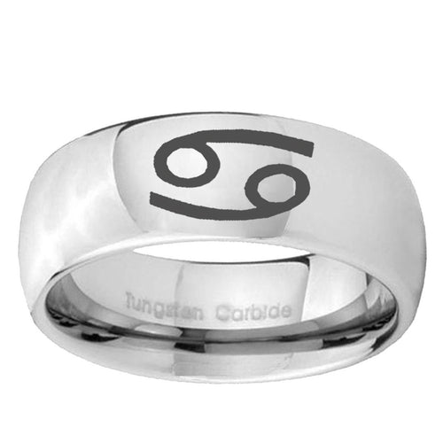 10mm Cancer Horoscope Mirror Dome Tungsten Ring