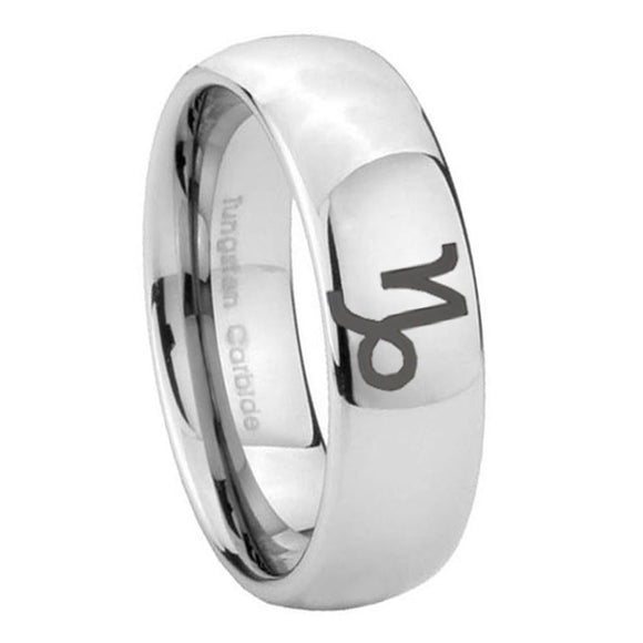 10mm-Capricorn-Zodiac-Mirror-Dome-Tungsten-Carbide-Personalized-Ring
