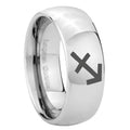 8MM Sagittarius Zodiac Dome Polish Silver Tungsten Ring For Him