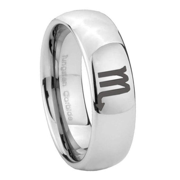 8mm-Scorpio-Horoscope-Mirror-Dome-Tungsten-Carbide-Mens-Wedding-Band
