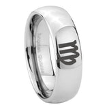 10mm-Virgo-Zodiac-Mirror-Dome-Tungsten-Carbide-Anniversary-Ring