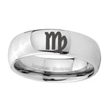 10mm-Virgo-Zodiac-Mirror-Dome-Tungsten-Carbide-Anniversary-Ring