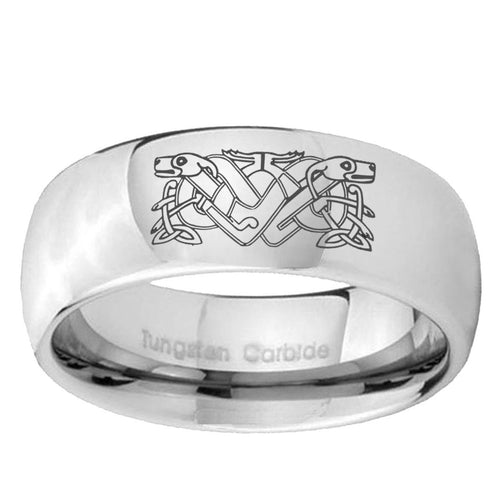 10mm Celtic Dog Mirror Dome Tungsten Ring