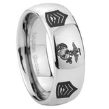 10mm-Marine-Army-Sergeant-Mirror-Dome-Tungsten-Carbide-Men's-Wedding-Ring