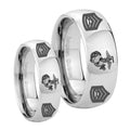 Marine Army Sergeant Mirror Dome Tungsten His And Hers Ring