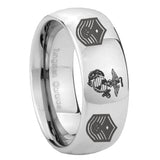 10mm Marine Chief Master Sergeant Mirror Dome Tungsten Carbide Men's Ring