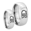 CTR Mirror Dome Tungsten Promise Ring Set