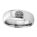 8mm-Fire-Department-Mirror-Dome-Tungsten-Carbide-Mens-Ring-Personalized