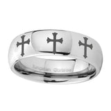 10mm-Multiple-Christian-Cross-Mirror-Dome-Tungsten-Wedding-Engraving-Ring