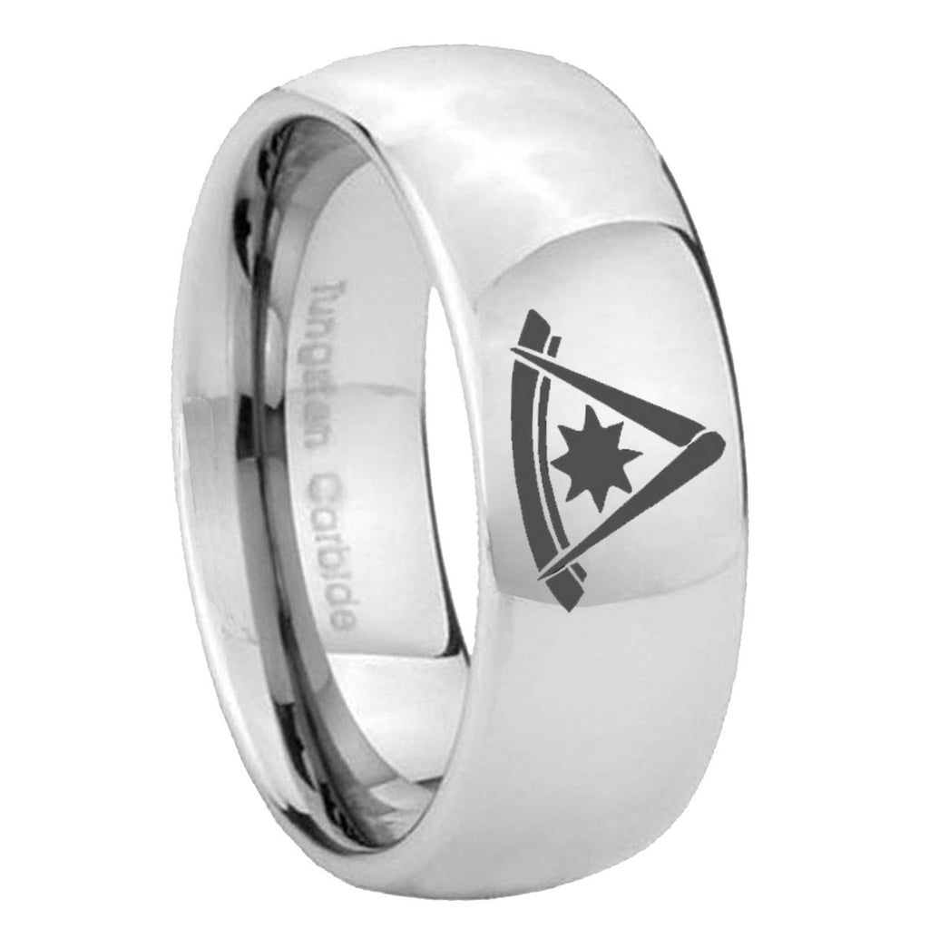 10mm Pester Master Masonic Mirror Dome Tungsten Carbide Custom Ring for Men