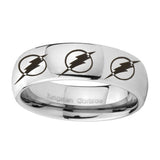 5, 8mm Multiple Flash Dome Polish Silver Tungsten Carbide Wedding Band Ring