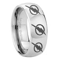 8MM Multiple Flash Dome Polish Silver Tungsten Custom Ring