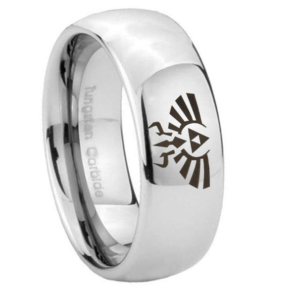 10mm-Zelda-Skyward-Sword-Mirror-Dome-Tungsten-Carbide-Custom-Ring-for-Men