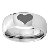 5, 8mm Heart Mirror Dome Tungsten Ring