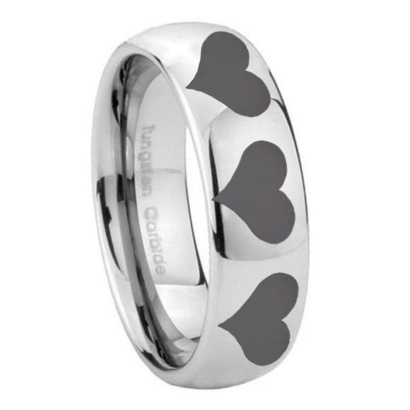 10mm-Multiple-Heart-Mirror-Dome-Tungsten-Carbide-Mens-Wedding-Band
