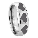 10mm-Multiple-Heart-Mirror-Dome-Tungsten-Carbide-Mens-Wedding-Band
