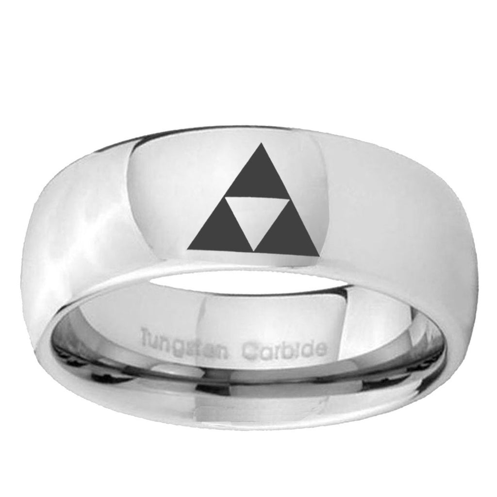 10mm Zelda Triforce Mirror Dome Tungsten Ring