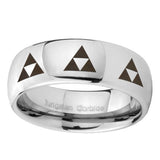 10mm-Multiple-Zelda-Triforce-Mirror-Dome-Tungsten-Carbide-Mens-Anniversary-Ring