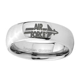8mm-Classic-Mirror-Dome-Air-Force-Tungsten-Carbide-Silver-Engraved-Ring