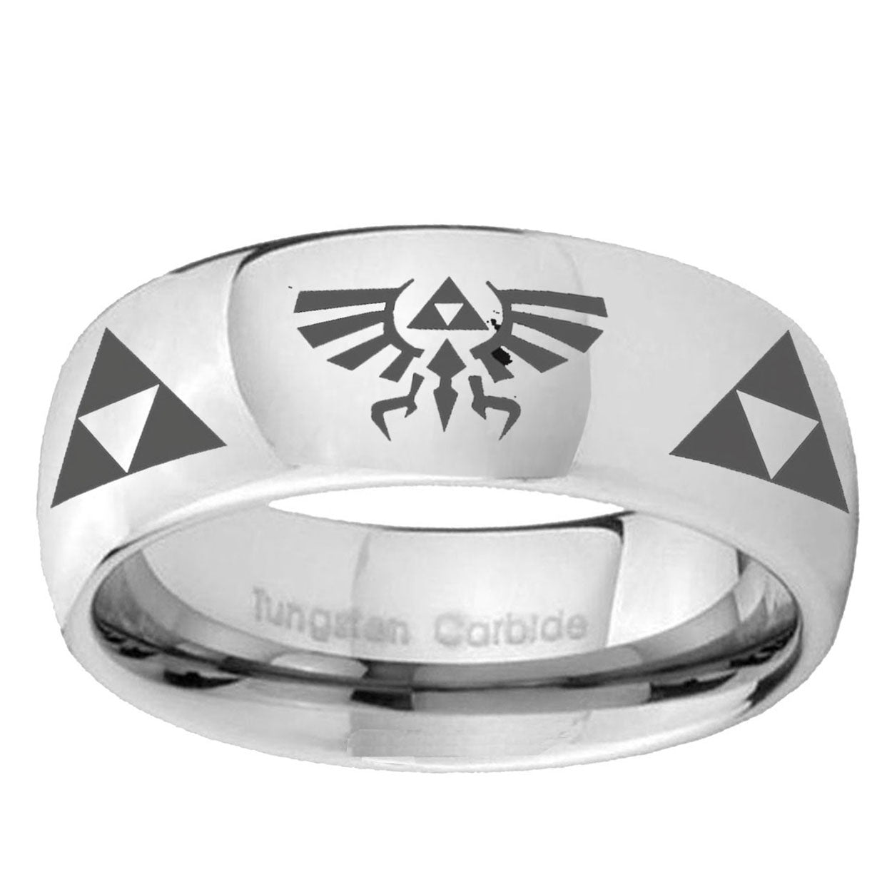 5MM Legend of Zelda Dome Polish Silver Tungsten Man Wedding Band