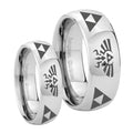 Legend of Zelda Mirror Dome Tungsten Bridal Set Rings