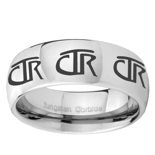 10mm Multiple CTR Mirror Dome Tungsten Carbide Mens Bands Ring
