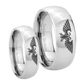 Aquila Mirror Dome Tungsten Couples Ring Set