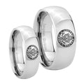 U.S. Army Mirror Dome Tungsten Promise Ring Set