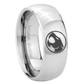 8MM Thundercat Dome Polish Silver Tungsten Wedding Band For Men
