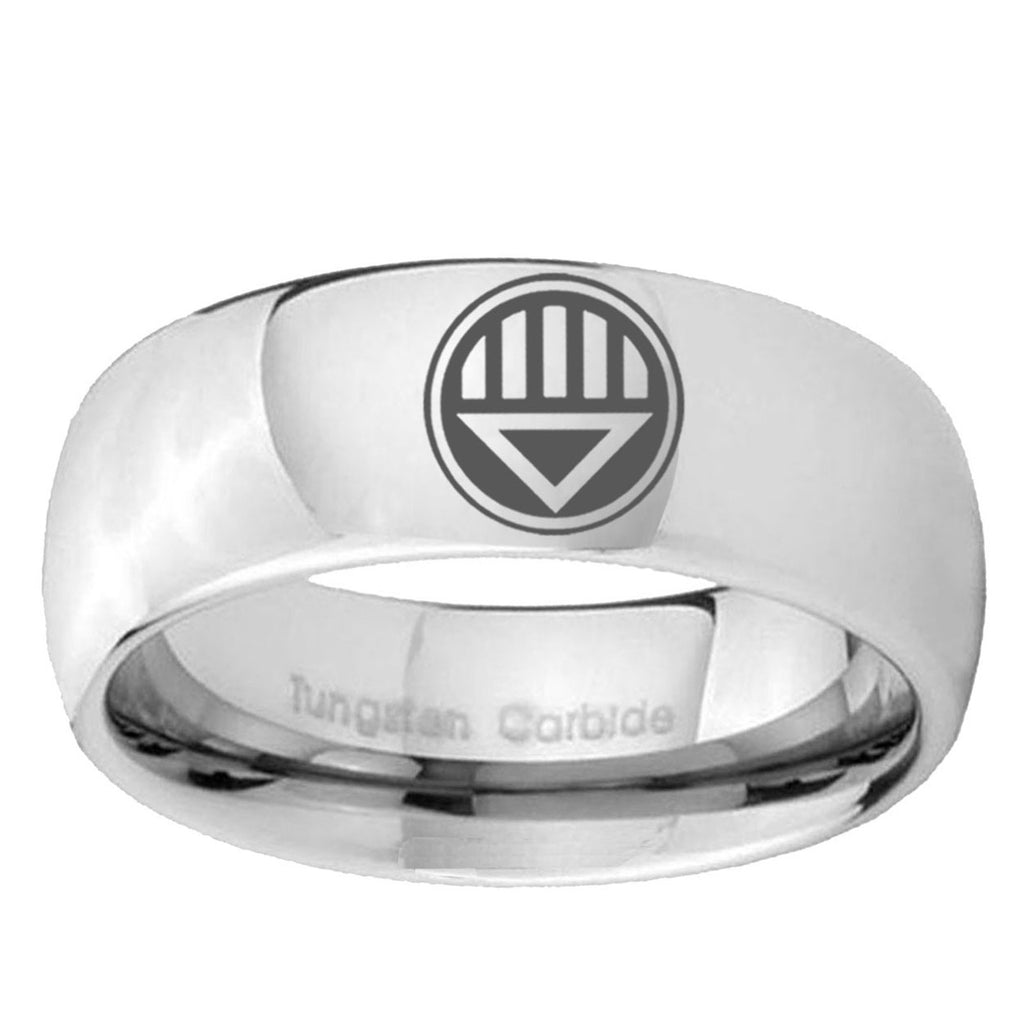 5MM Lantern Corps Dome Polish Silver Tungsten Wedding Band