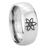 8mm American Atheist Mirror Dome Tungsten Carbide Mens Anniversary Ring