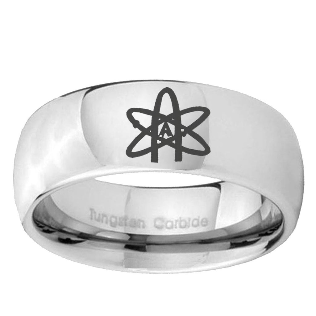 10mm American Atheist Mirror Dome Tungsten Ring