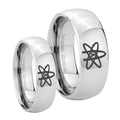 American Atheist Mirror Dome Tungsten Mens Band Set