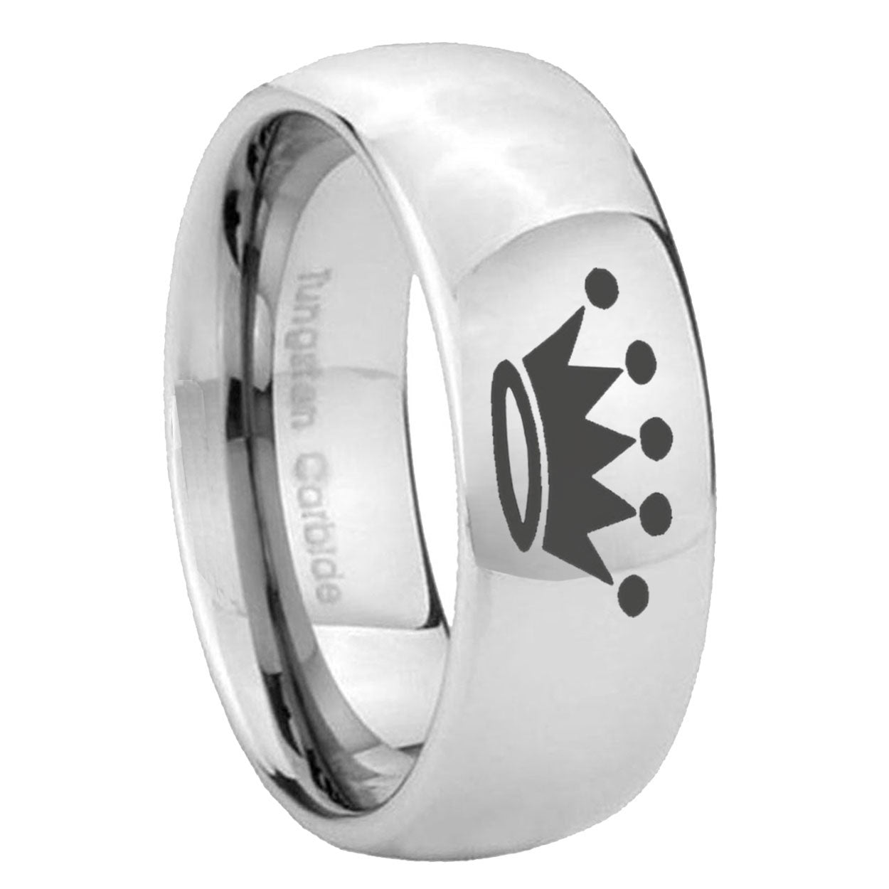 10mm Crown Mirror Dome Tungsten Carbide Wedding Bands Ring