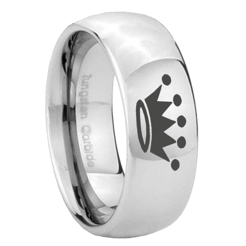 10mm Crown Mirror Dome Tungsten Carbide Wedding Bands Ring