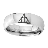 10mm-Deathly-Hallows-Mirror-Dome-Tungsten-Carbide-Mens-Ring-Engraved