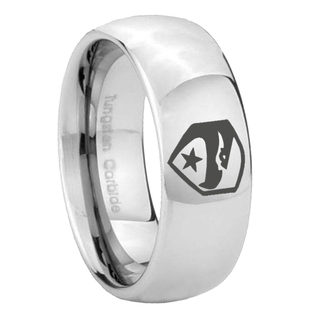 10mm GI Joe Eagle Mirror Dome Tungsten Carbide Mens Wedding Band