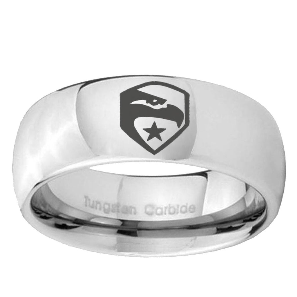 10mm GI Joe Eagle Mirror Dome Tungsten Ring