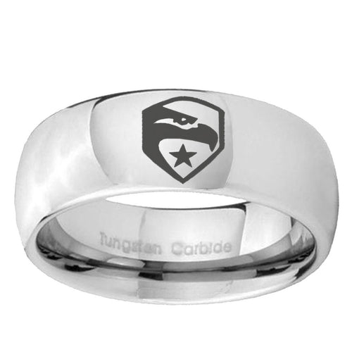 10mm GI Joe Eagle Mirror Dome Tungsten Ring