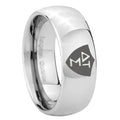 10mm Greek CTR Mirror Dome Tungsten Carbide Men's Wedding Band