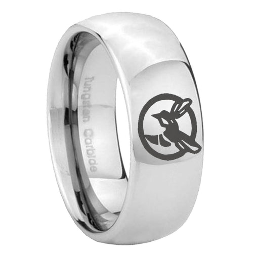 10mm Honey Bee Mirror Dome Tungsten Carbide Mens Wedding Ring