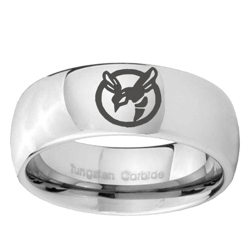 10mm Honey Bee Mirror Dome Tungsten Ring