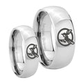 Honey Bee Mirror Dome Tungsten Couple Wedding Bands