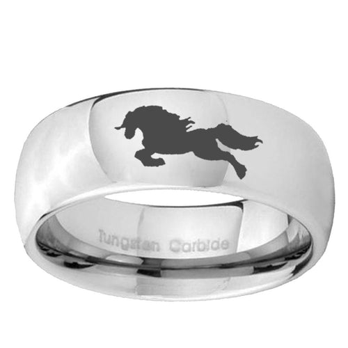 10mm Horse Mirror Dome Tungsten Ring